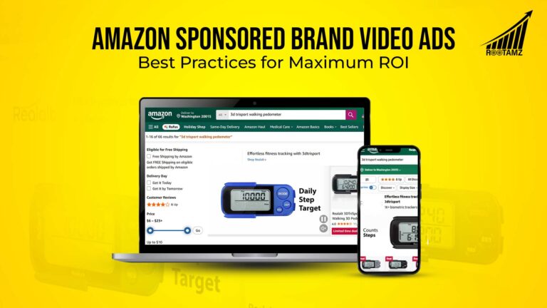 Amazon Sponsored Brand Video ad appearing in search results on mobile and desktop devices