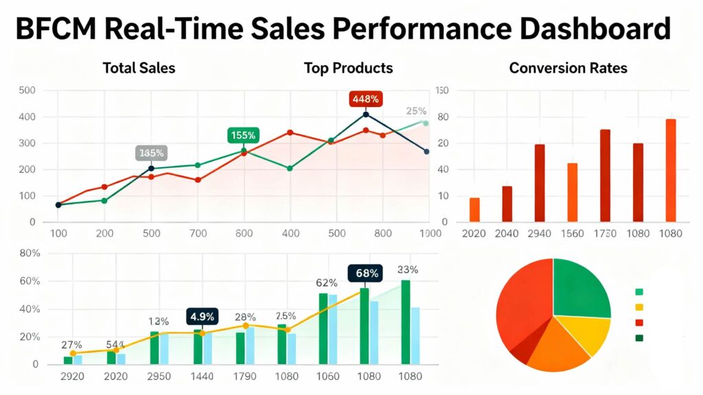 Real-time BFCM sales analytics dashboard showing performance metrics
