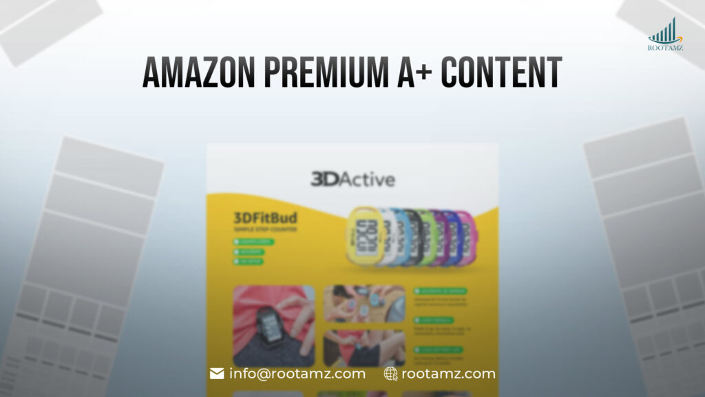 Amazon Premium A+ Content conversion framework showing visual storytelling, trust signals, upselling & cross-promotion strategies to increase conversion rate & AOV