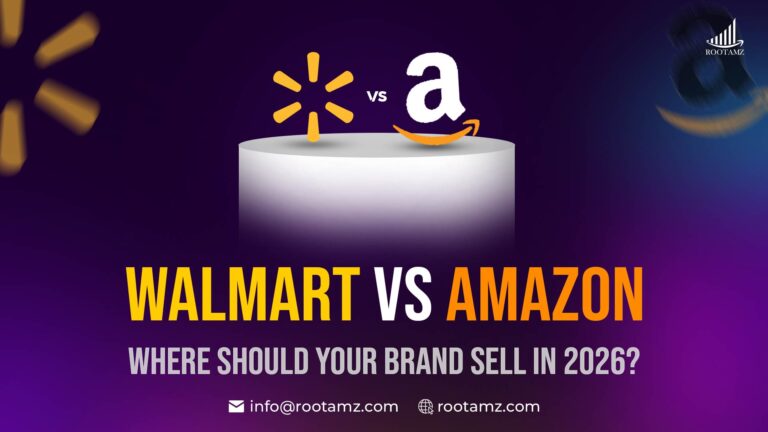 Amazon vs Walmart marketplace comparison 2026 showing seller tools, fulfillment options, advertising ecosystem & buyer behavior for eCommerce brands