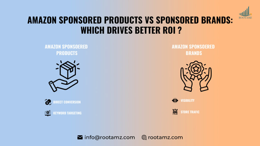 Amazon Sponsored Products vs Sponsored Brands ad format comparison showing product ads & brand banner ads in search results