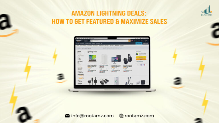 Amazon Lightning Deal example showing countdown timer, percentage claimed progress bar & discounted product listing on Amazon Deals page for increasing sales velocity