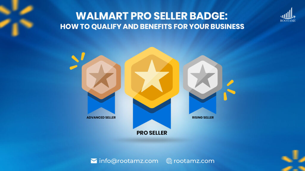 Walmart Pro Seller Badge comparison showing higher ranking Buy Box wins & increased conversions versus standard sellers without badge